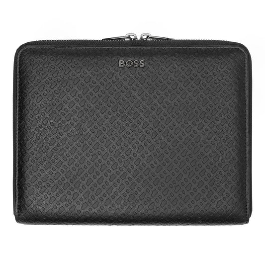 Boss Conference A5 Monogram Black Zipped Conference Folder
