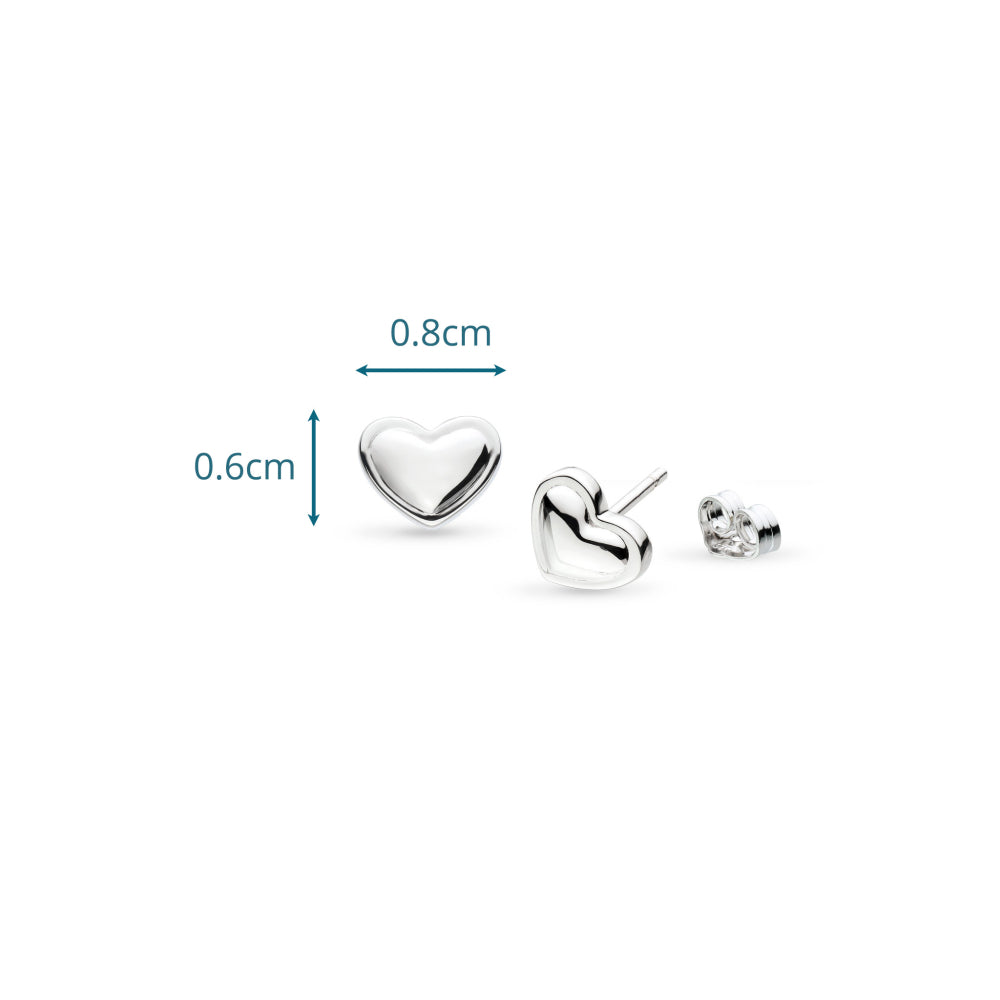 Love Silver Heart Stud Earrings