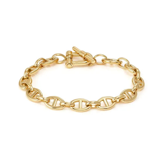 Ecclettica Navy Steel Yellow Gold Tone Link Small Bracelet