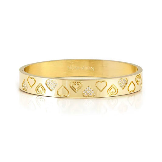 Pretty Bangles in Satinshine with CZ Pave Hearts