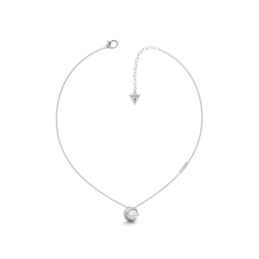 Silver CZ Moon Necklace