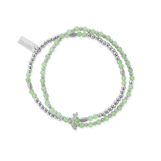 In Bloom WISTERIA Aventurine Set of 2 Sterling Silver Bracelets