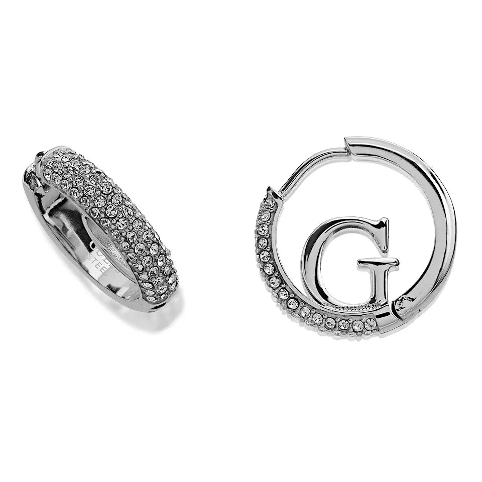 Silver 'G' CZ Hoops