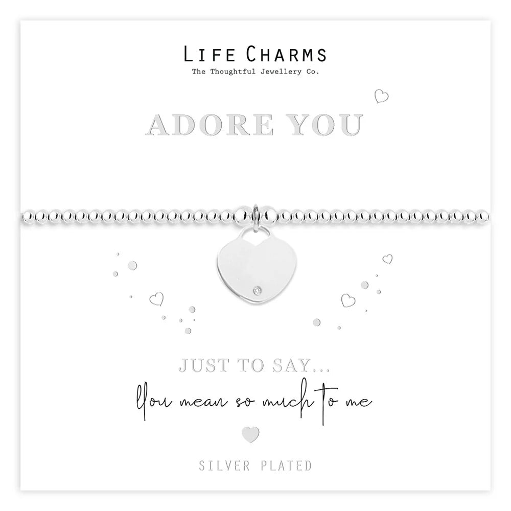 Just To Say Adore You Heart Charm Bracelet