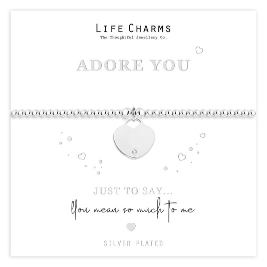Just To Say Adore You Heart Charm Bracelet