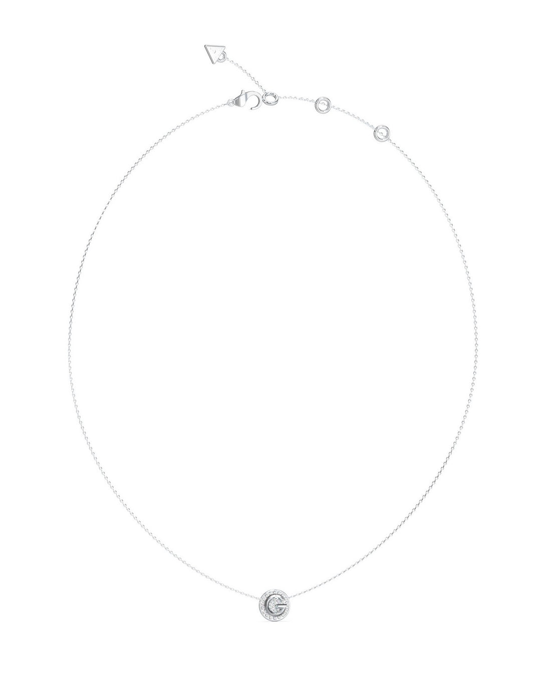 Guess G Crystal 16-18" G Coin Pave Necklace