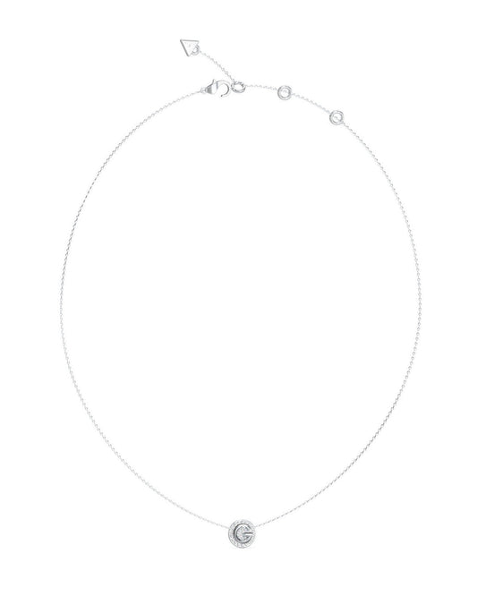 Guess G Crystal 16-18" G Coin Pave Necklace