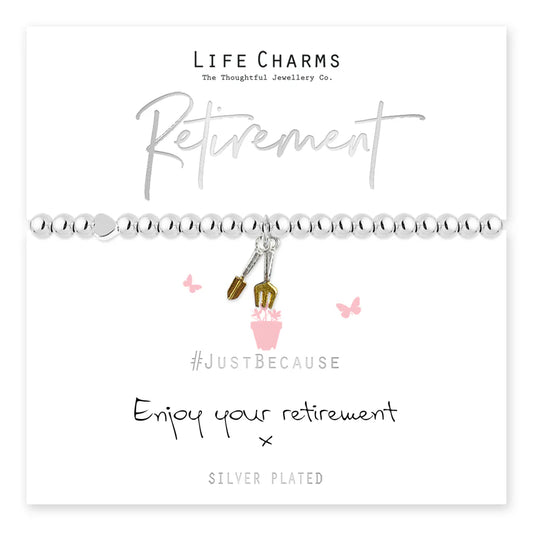 Silver Retirement Life Charms Bracelet