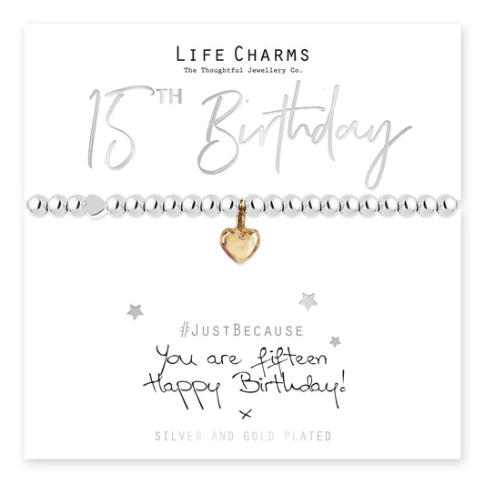 Happy 15th Birthday Life Charms Bracelet