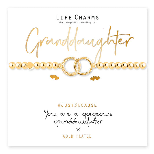 Granddaughter Gold Life Charms Bracelet