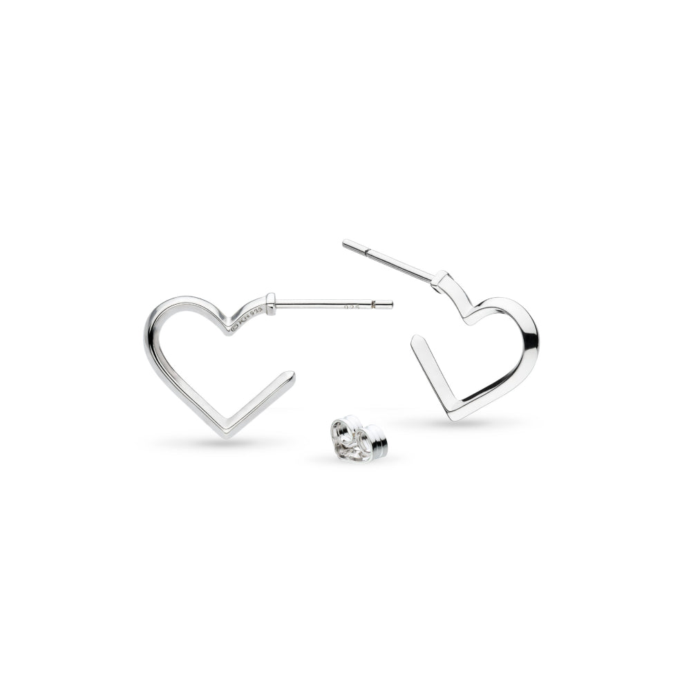 Love Silver Heart Hoop Earrings