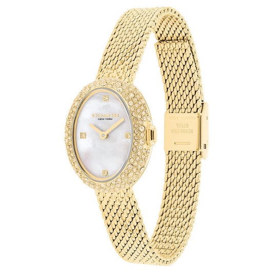 Coach Sammy Yellow Gold PVD Mother of Pearl Ladies Watch