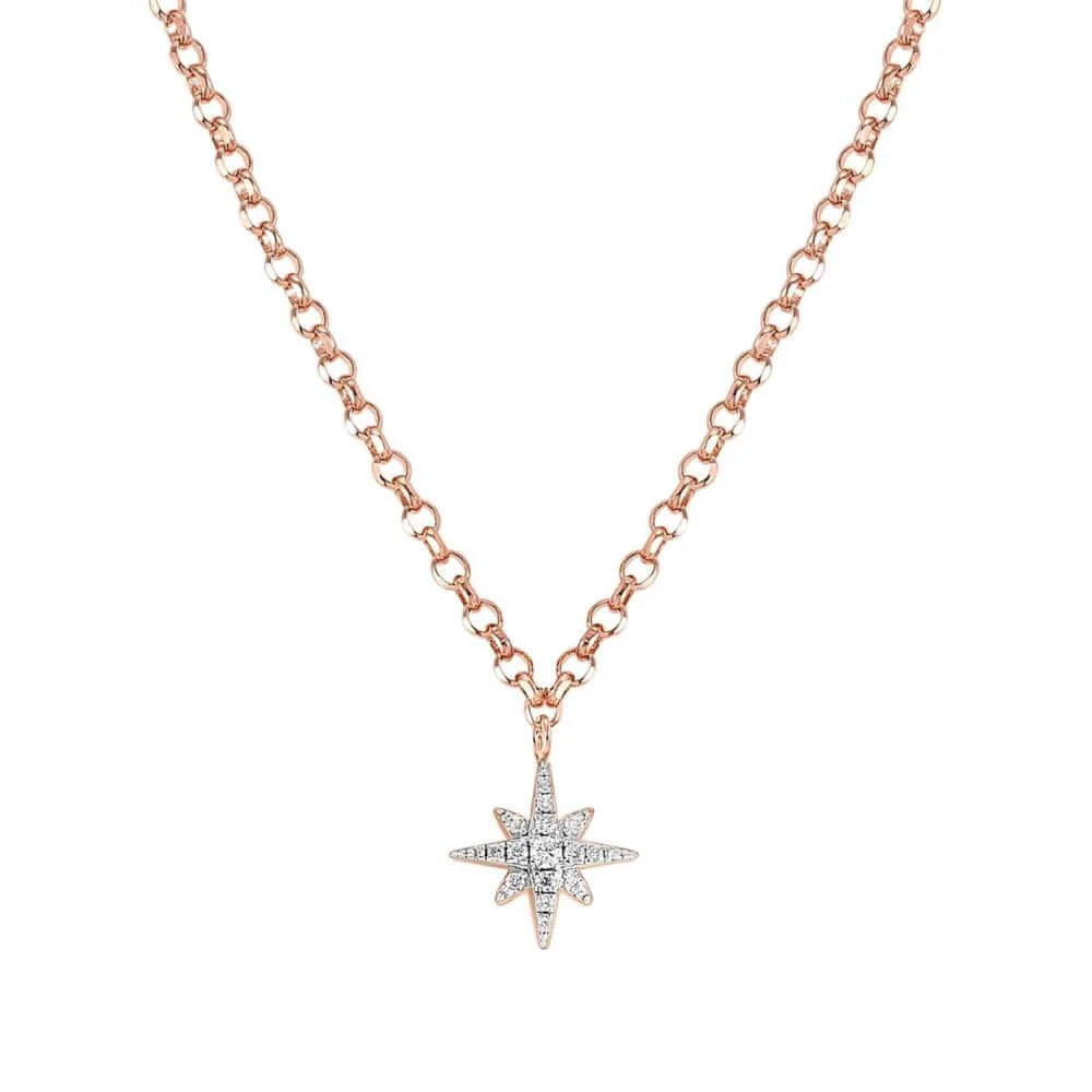 Sweetrock Rose Gold Plated Star CZ Necklace