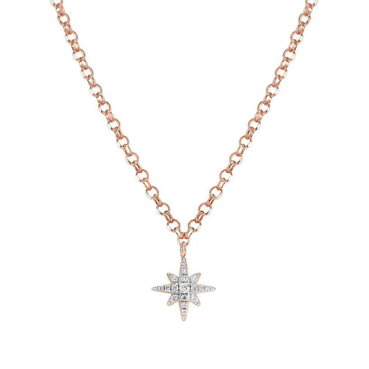 Sweetrock Rose Gold Plated Star CZ Necklace