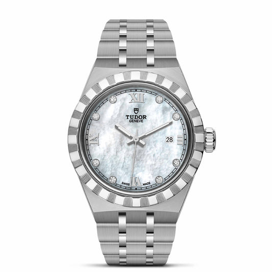 ROYAL 28mm | Steel Case Pearl & Diamond Dot Dial