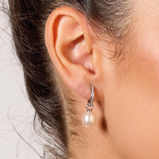 Revival Classic Pearl Glitz Hoop Earrings