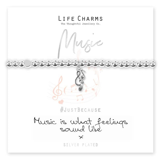 Silver Music Life Charms Bracelet