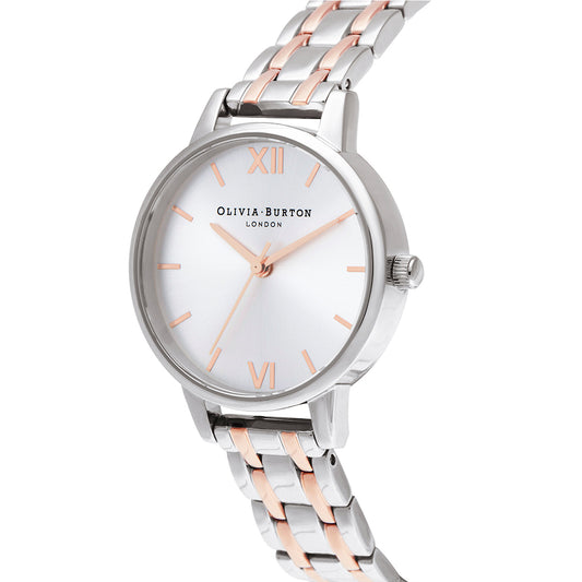 The England 30mm Silver & Carnation Gold Bracelet Watch