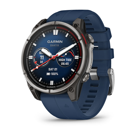 Garmin Quatix 8 47mm AMOLED Sapphire Titanium Blue Silicone Band