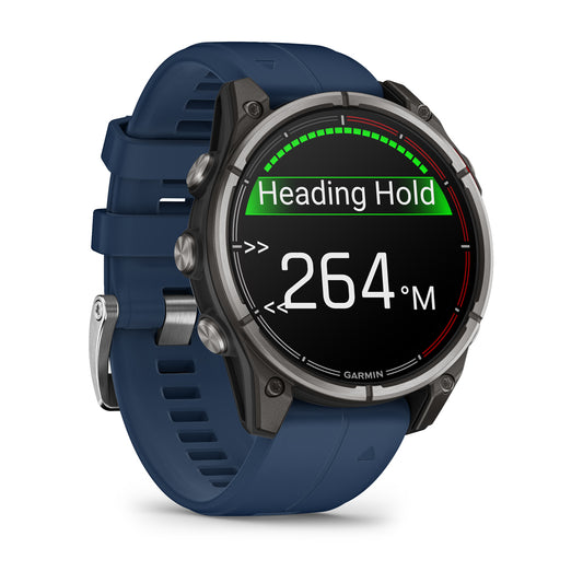Garmin Quatix 8 47mm AMOLED Sapphire Titanium Blue Silicone Band