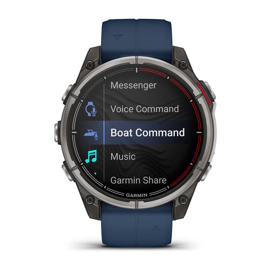 Garmin Quatix 8 47mm AMOLED Sapphire Titanium Blue Silicone Band