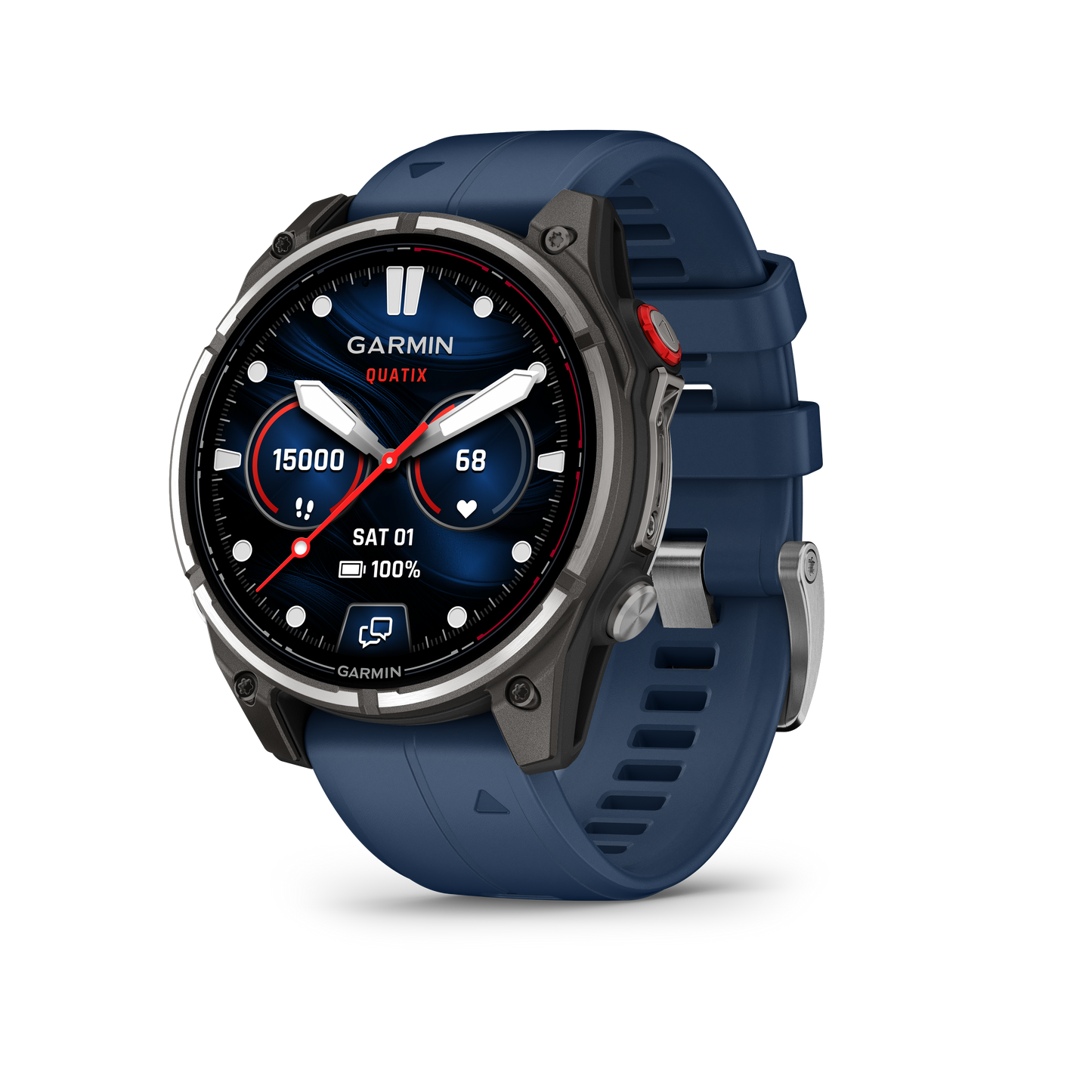 Garmin Quatix 8 Pro 47mm AMOLED Sapphire Titanium Blue Silicone Band