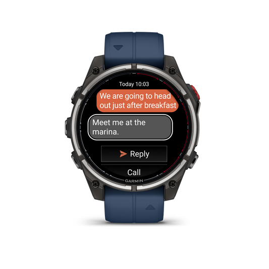 Garmin Quatix 8 Pro 47mm AMOLED Sapphire Titanium Blue Silicone Band