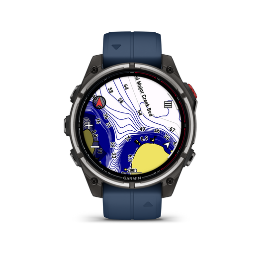 Garmin Quatix 8 Pro 47mm AMOLED Sapphire Titanium Blue Silicone Band