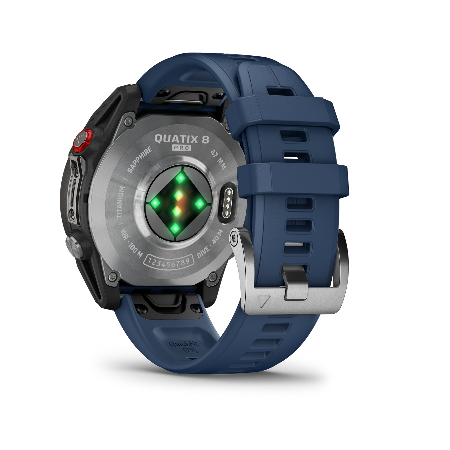 Garmin Quatix 8 Pro 47mm AMOLED Sapphire Titanium Blue Silicone Band