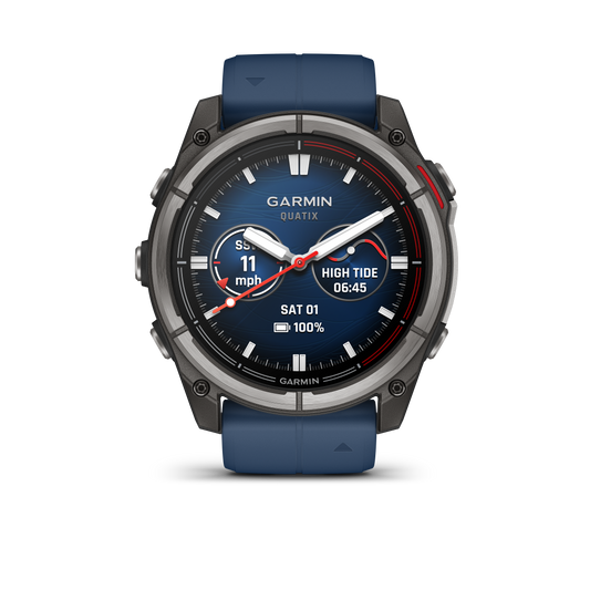 Garmin Quatix 8 51mm AMOLED Sapphire Titanium Blue Silicone Band