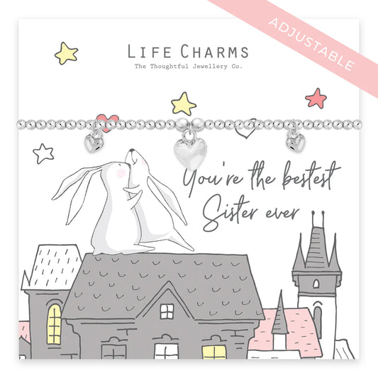 Bestest Sister Life Charms Bracelet