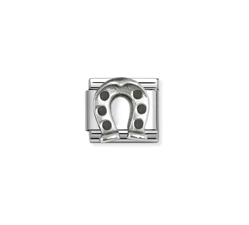 Composable Classic Oxidised Upside Down Horseshoe Charm