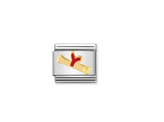 Classic Gold & Enamel Diploma Charm