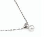 silver pearl heart pendant
