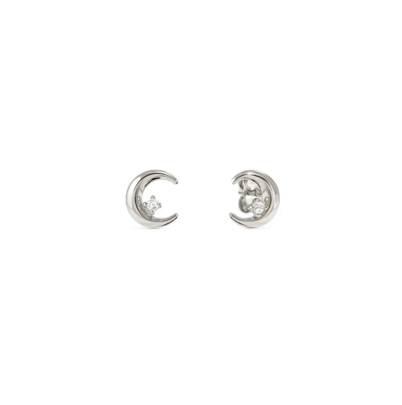 Dream Beats Sterling Silver Moon Earrings