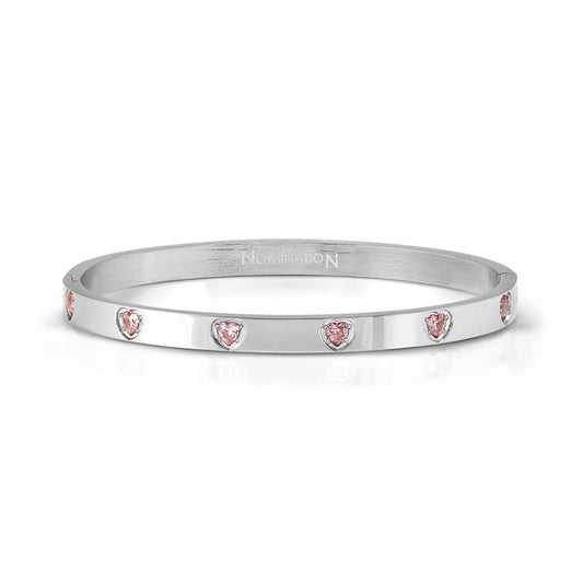 Pretty Bangle with Pink Cubic Zirconia