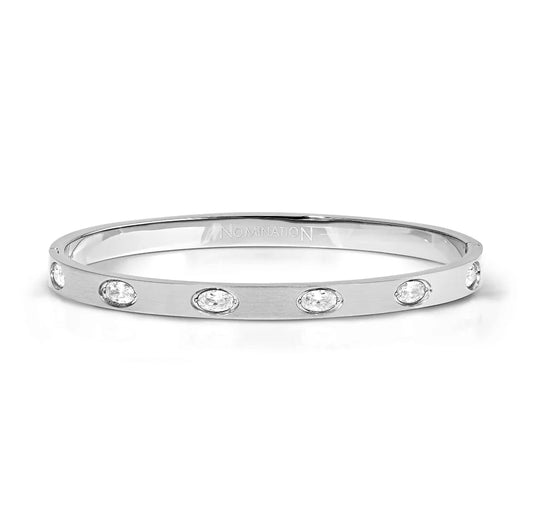 Pretty Bangle with Oval Cubic Zirconia
