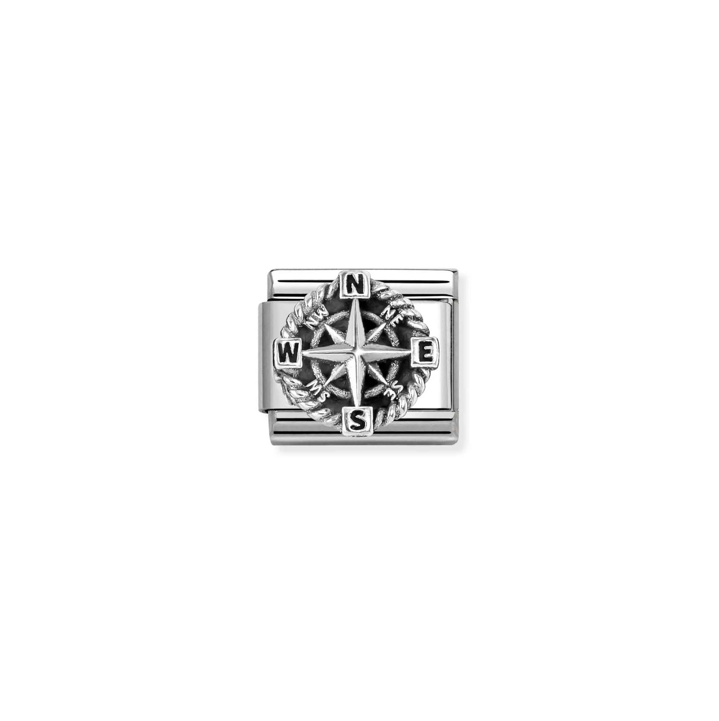 Composable Classic Oxidised Compass Charm