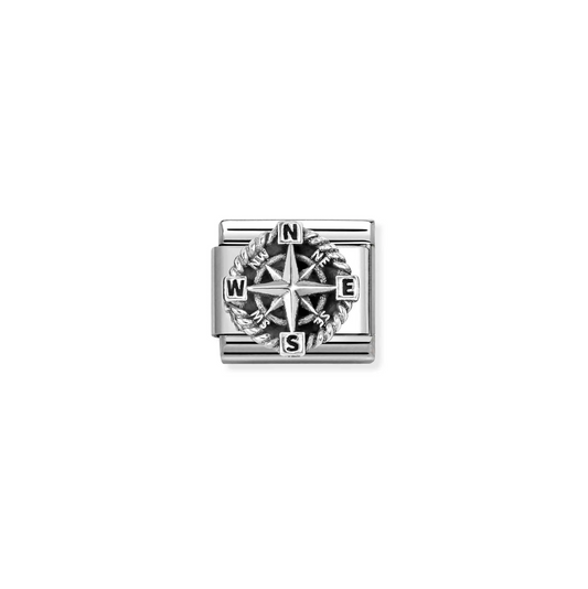 Composable Classic Oxidised Compass Charm