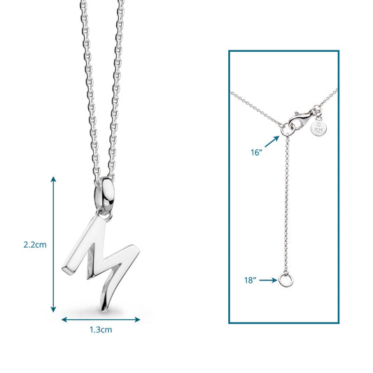 Sterling Silver Capital M Initial Necklace