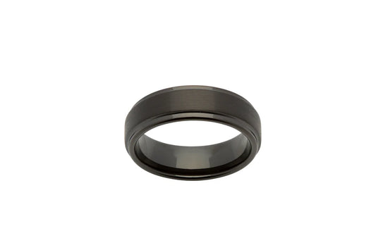 Tungsten Carbide Ring with Black IP Plating 7mm - Size 68