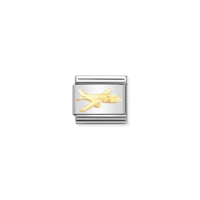 18K Yellow Gold Plane Charm