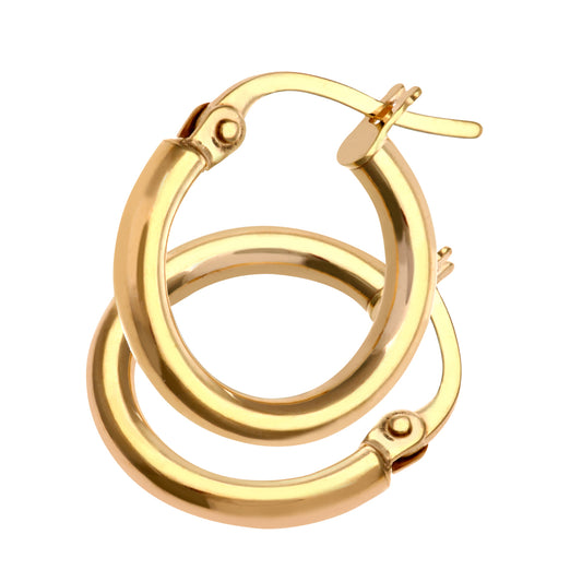 Yellow Gold 10mm Hoop Earrings