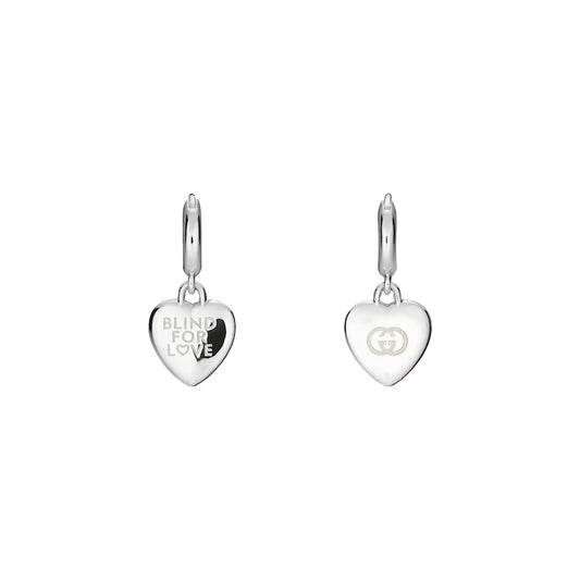 Gucci Blind for Love Sterling Silver 14mm Earrings