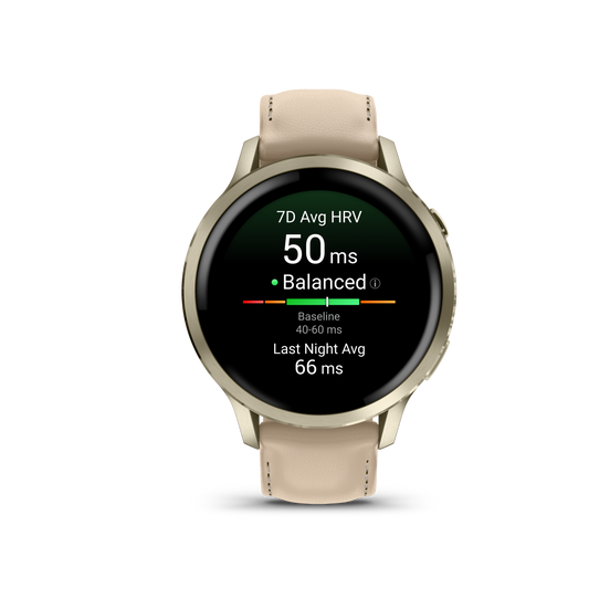 Garmin Venu 4 41mm Lunar Gold with Bone Silicone Band and Light Sand Leather Band