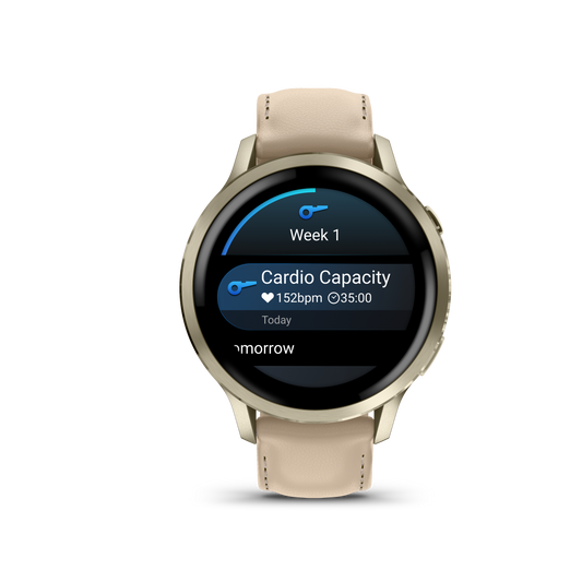 Garmin Venu 4 41mm Lunar Gold with Bone Silicone Band and Light Sand Leather Band