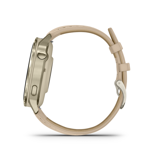 Garmin Venu 4 41mm Lunar Gold with Bone Silicone Band and Light Sand Leather Band