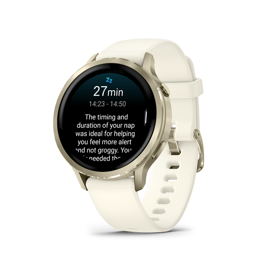 Garmin Venu 4 41mm Lunar Gold with Bone Silicone Band