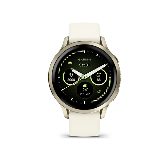 Garmin Venu 4 41mm Lunar Gold with Bone Silicone Band