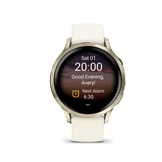 Garmin Venu 4 41mm Lunar Gold with Bone Silicone Band
